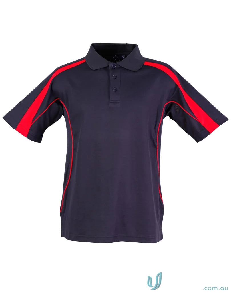 Navy Navy polo shirt with red accents for Legend Polo, perfect for PS53 Legend Mens and Legend Mens Truedry short sleeve polo style
