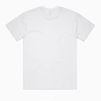 Lob oversize tee: white cotton with subtle textured front, wide neck ribbing
