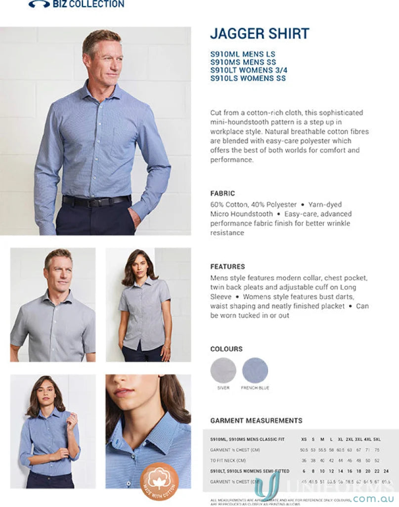 Jagger LS Shirt from Biz Collection made with easy-care fabric for men