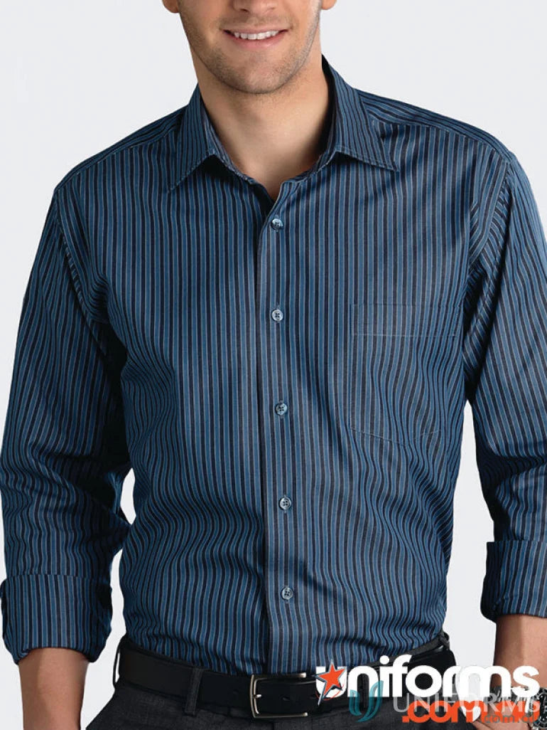 Blue striped Keval Mens LS Bold Stripe Shirt for mens long sleeve style