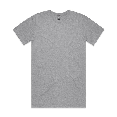 Heather gray crew neck t-shirt with short sleeves and a relaxed fit.