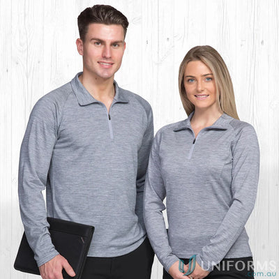 Gear For Life EGMZ Merino GFL Zip Pullover in Grey Marle
