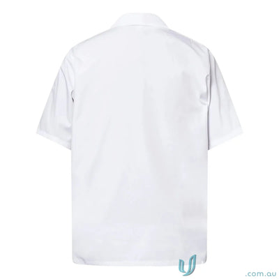 White short-sleeved shirt from Modesty Insert Jac for food industry gear and laundry solutions