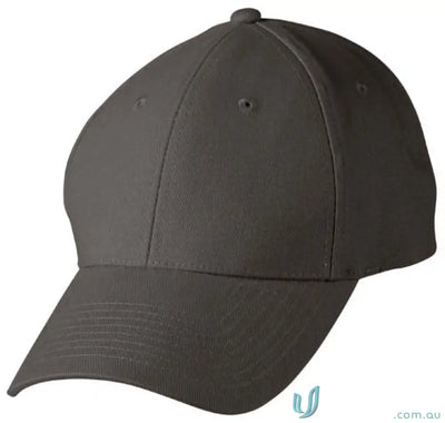 Gray baseball cap made of heavy brushed cotton, price includes embroidery from MOQ100