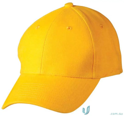 Yellow baseball cap made of heavy brushed cotton with embroidery, great price included