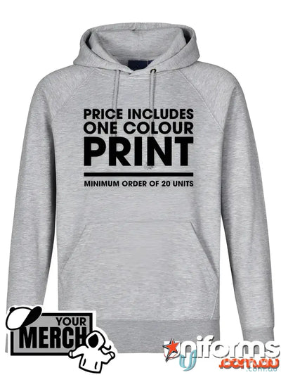 Gray hooded sweatshirt from MOQ25 Printed LADIES Hoodie, perfect for casual workwear or uniforms