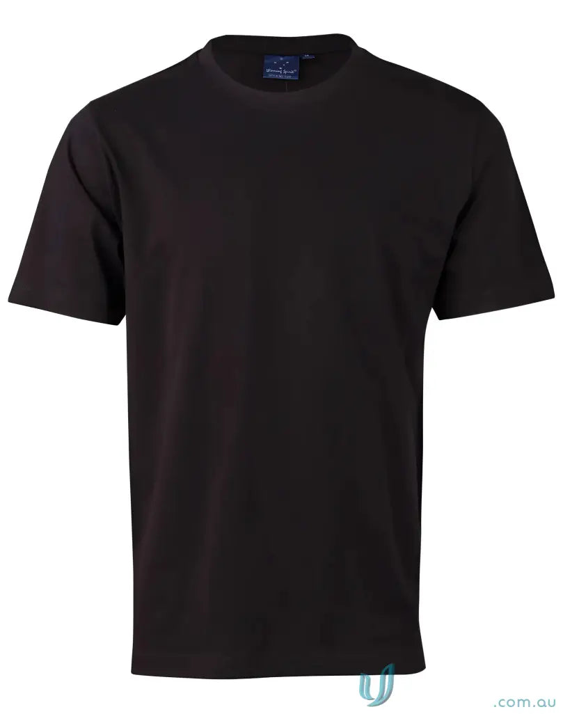Black short-sleeved T-shirt made of combed cotton from MOQ25 Printed YOUTH Tee for workwear or uniforms