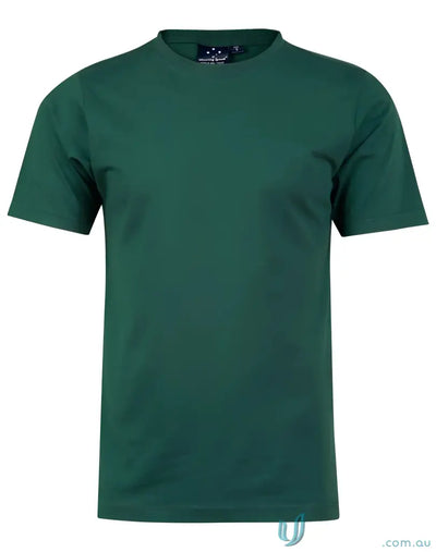 Green short-sleeved combed cotton T-shirt from the One Colour Print ADULT Semi Fit Tee collection perfect for uniforms or workwear
