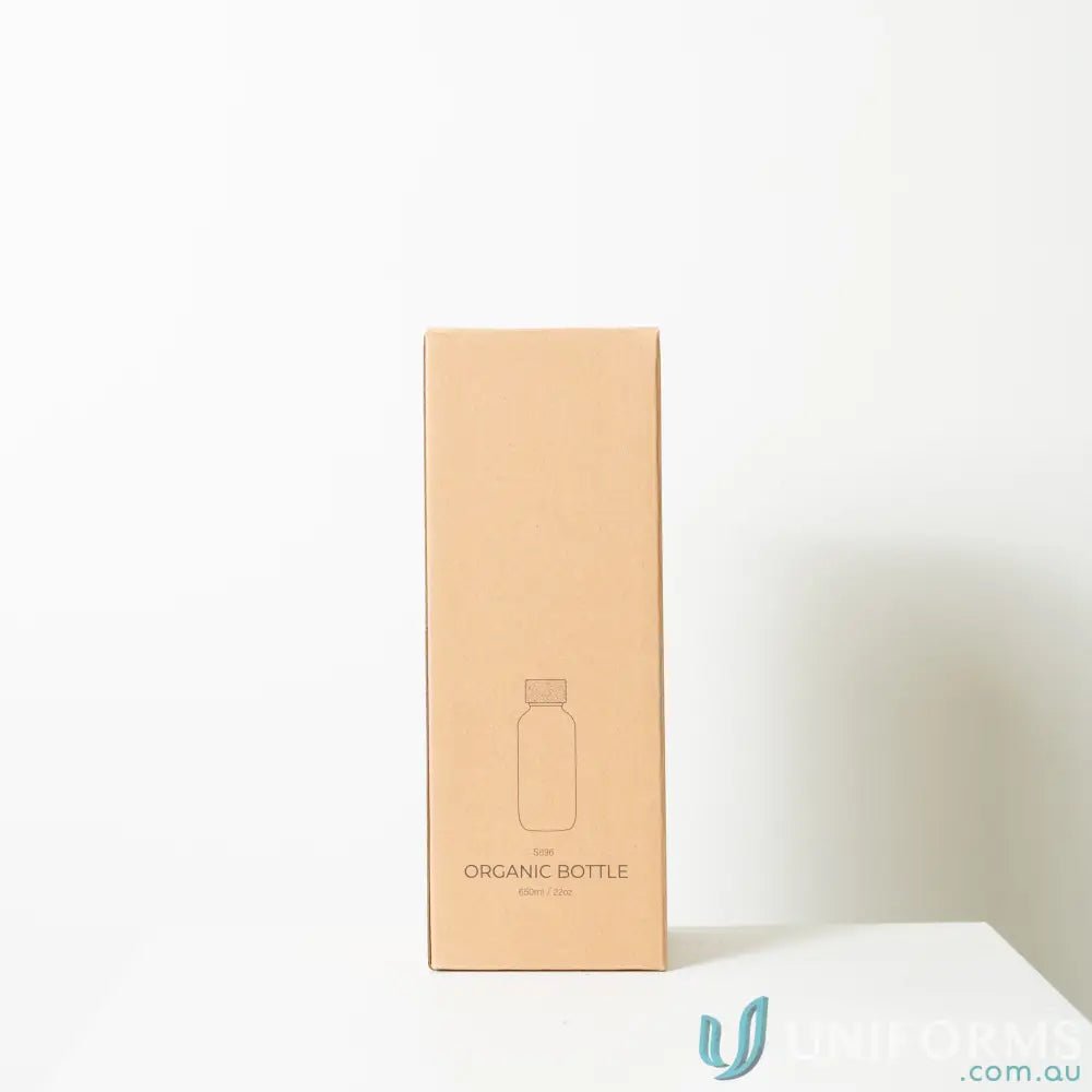 Tan cardboard box for Organic 650ml Eco Friendly Water Bottle with Natural Cork