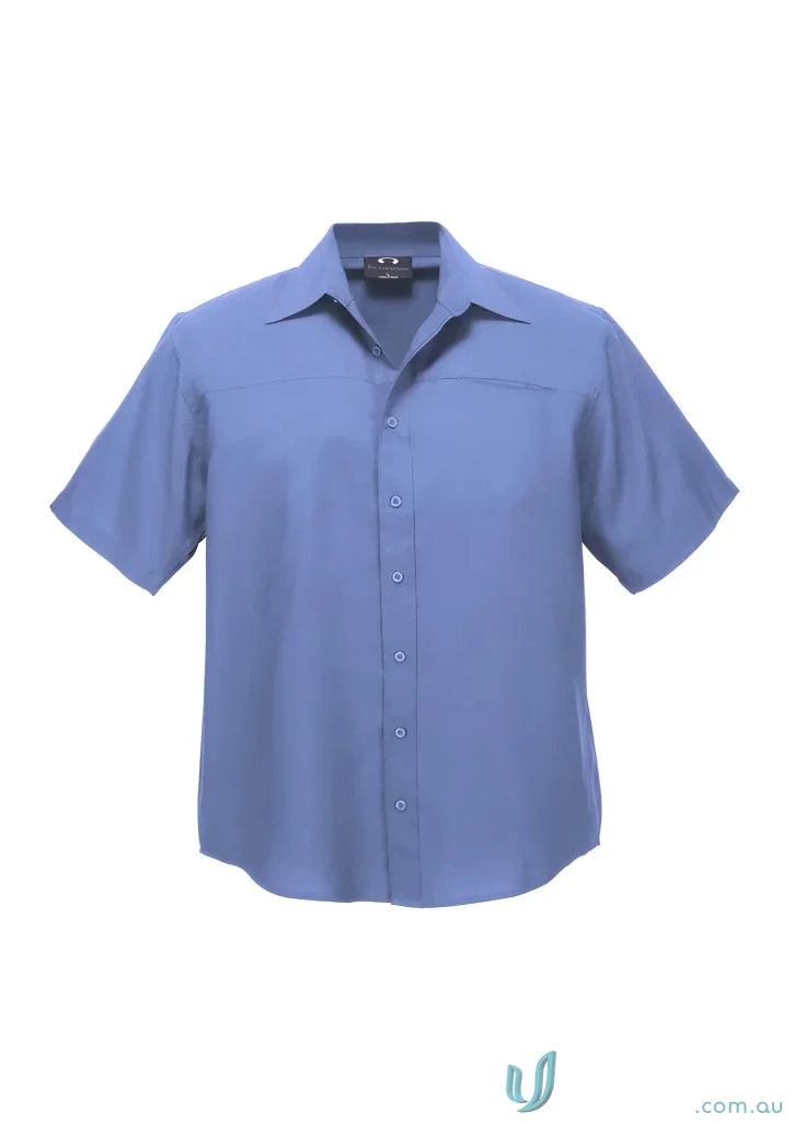 Blue short-sleeve Oasis Shirt for mens Oasis short sleeve casual style