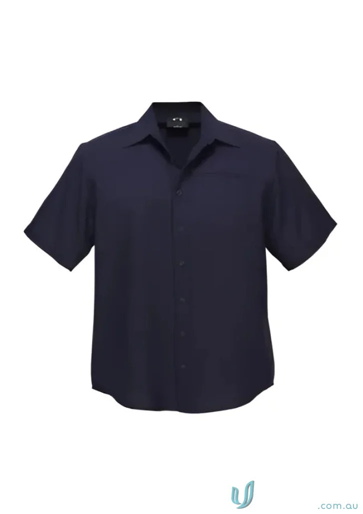 Navy mens Oasis Short Sleeve Shirt with buttons, perfect for casual style