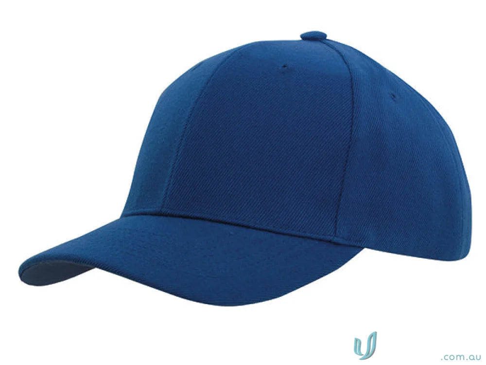 Plain royal blue baseball cap with ribbed texture, perfect for uniforms or workwear