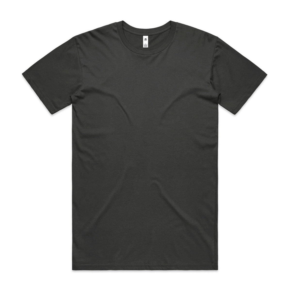 Charcoal gray v-neck t-shirt with short sleeves and a relaxed fit.