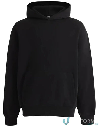 Black hooded fleece hoodie CVC, recycled polyester premium fleece oversized hoodie