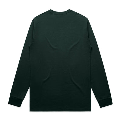 Dark green long-sleeved t-shirt with a crew neck and no visible design or branding.