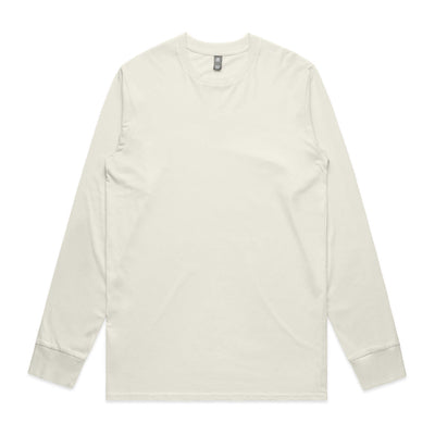 Cream-colored long-sleeved henley shirt with contrast cuffs and collar, likely made of cotton or polyester blend.