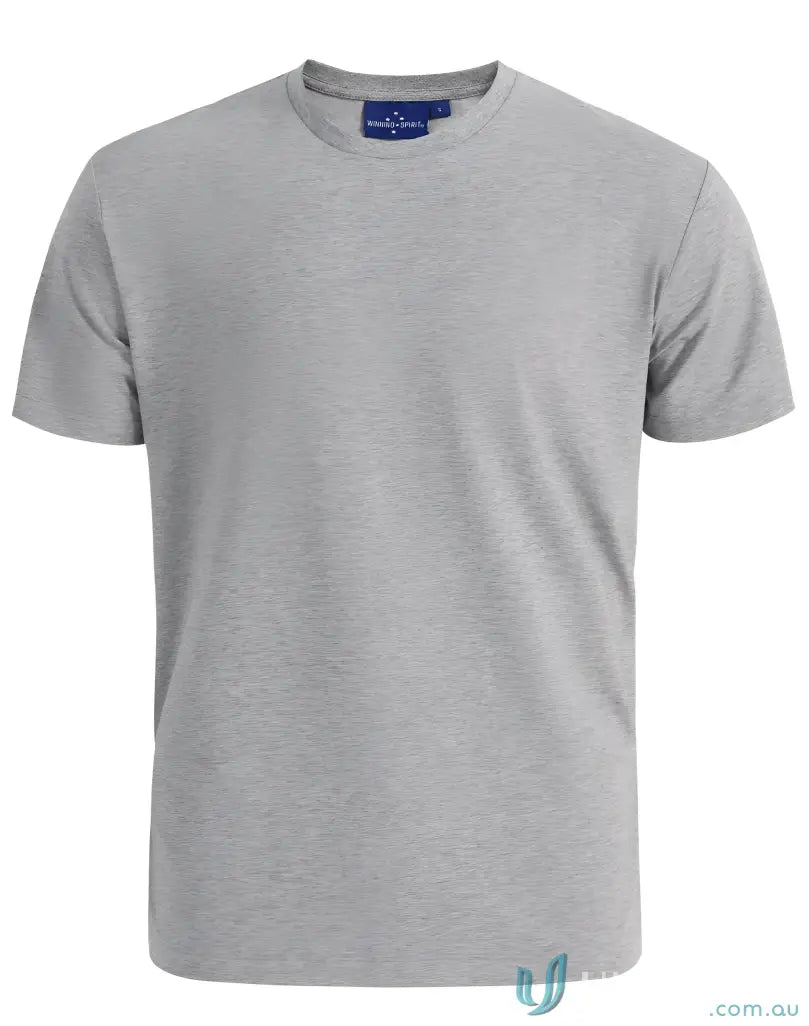 Gray short-sleeved cotton face tee from the winning spirit premium spirit premium tee collection