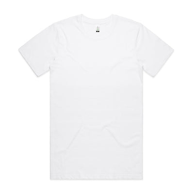 White v-neck t-shirt with short sleeves and a simple design.
