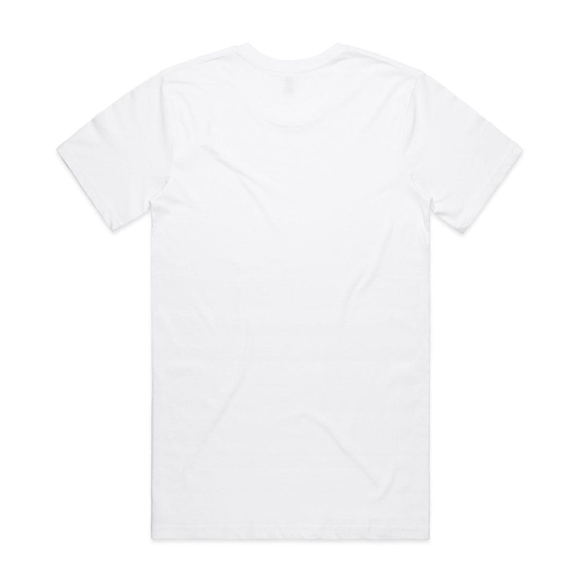 White plain t-shirt with short sleeves and a crew neck.