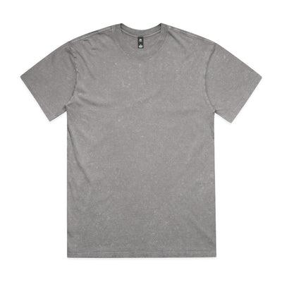 Heather gray crew neck t-shirt with short sleeves and a small logo on the left shoulder.