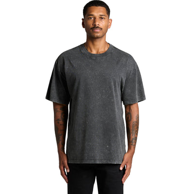 Charcoal speckled crew neck t-shirt with short sleeves and a relaxed fit.