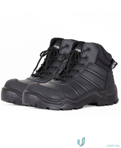 Black Quantum Sole Safety Boot with resistant soles perfect for work uniforms