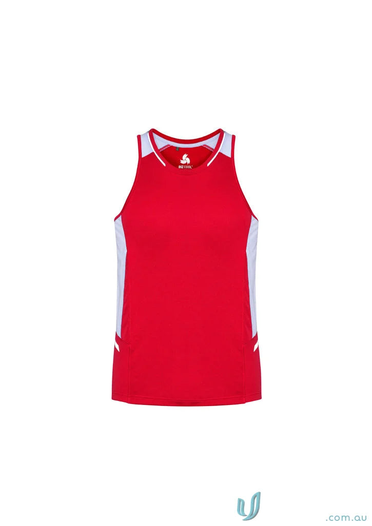 Red and white Renegade Singlet SG702M biz cool micro athletic tank top for men