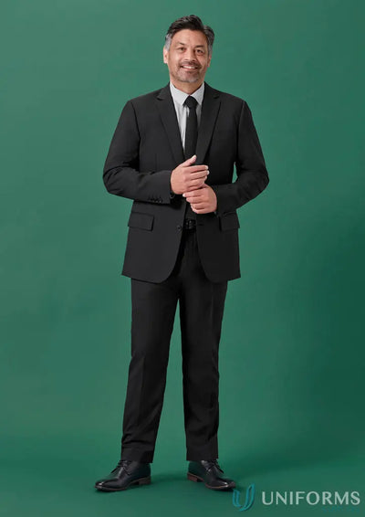 Smiling man in Renew City Fit jacket made from recycled polyester for hospitality teams