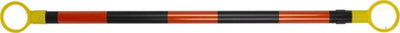 Striped orange and black barrier with yellow rings for workwear or uniforms safety