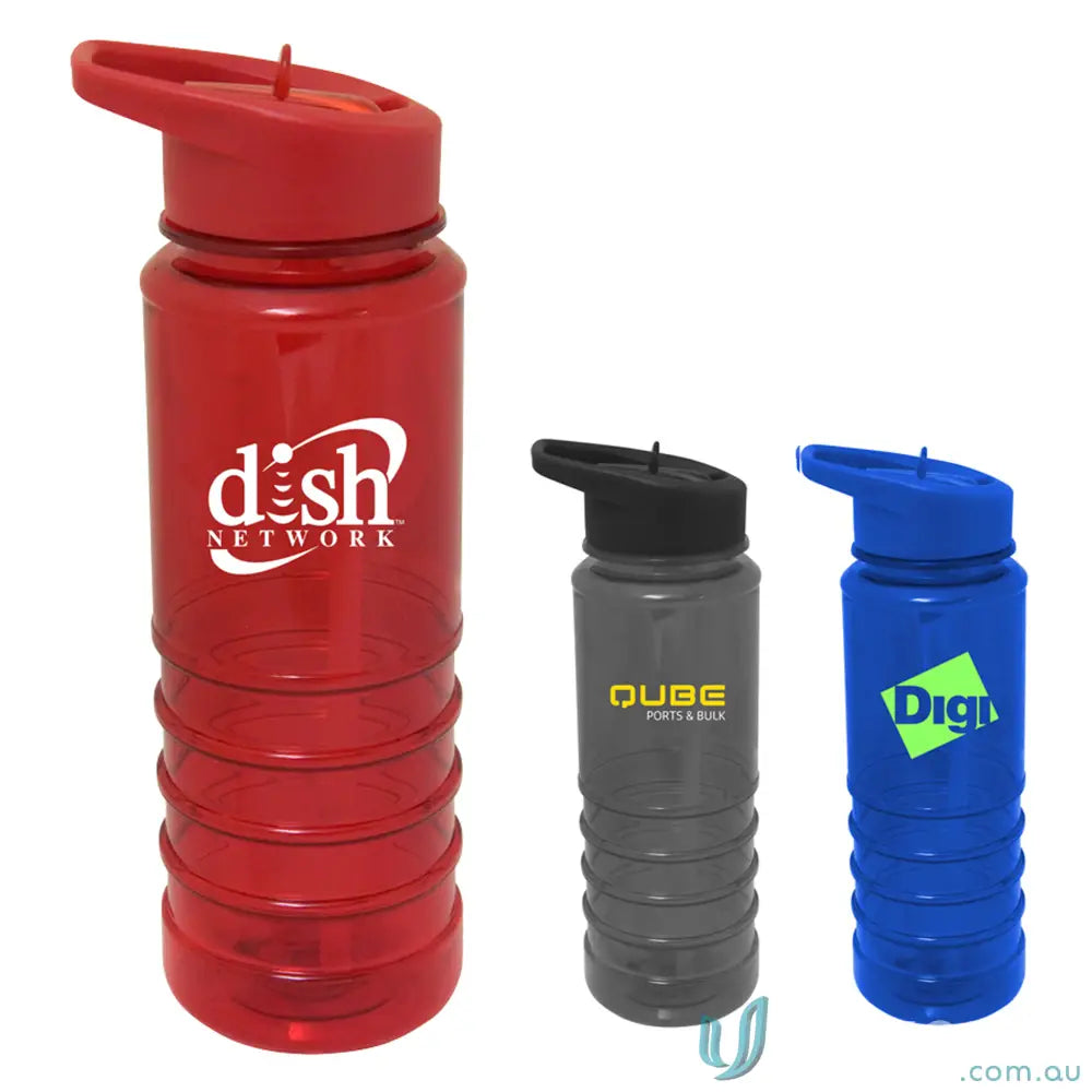 Branded San Clemente 740ml Tritan Water Bottle with Built-In Straw on display