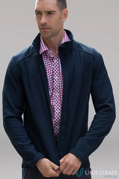 Navy blue Selwyn Jacket perfect for uniforms or workwear, softshell style