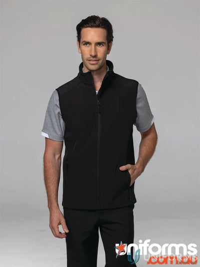 Black zip-up vest from Selwyn Mens Vests, perfect for workwear and chest measurement options