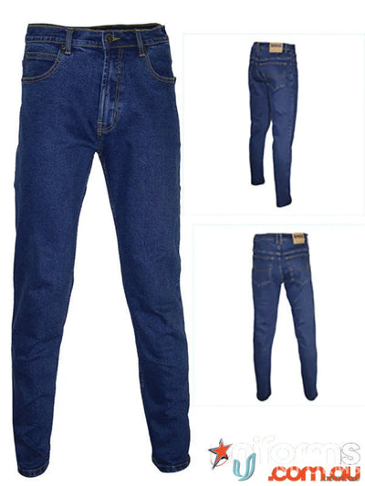 Blue denim jeans from Slimflex Denim Jeans with eco-friendly green dye and Oeko-Tex standard
