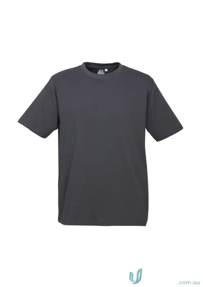 Southport Tee plain charcoal grey ice short sleeve mens T-shirt with twin needle sleeve