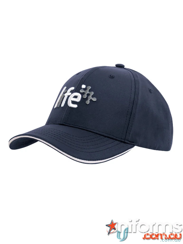 Navy baseball cap with white trim from Sports Ripstop Sandwich Cap, high stock range