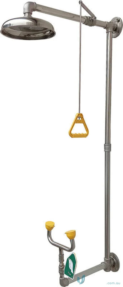 SST Wall Mounted Shower & Eye/Face Wash Unit with stainless steel face wash and eye face shower head