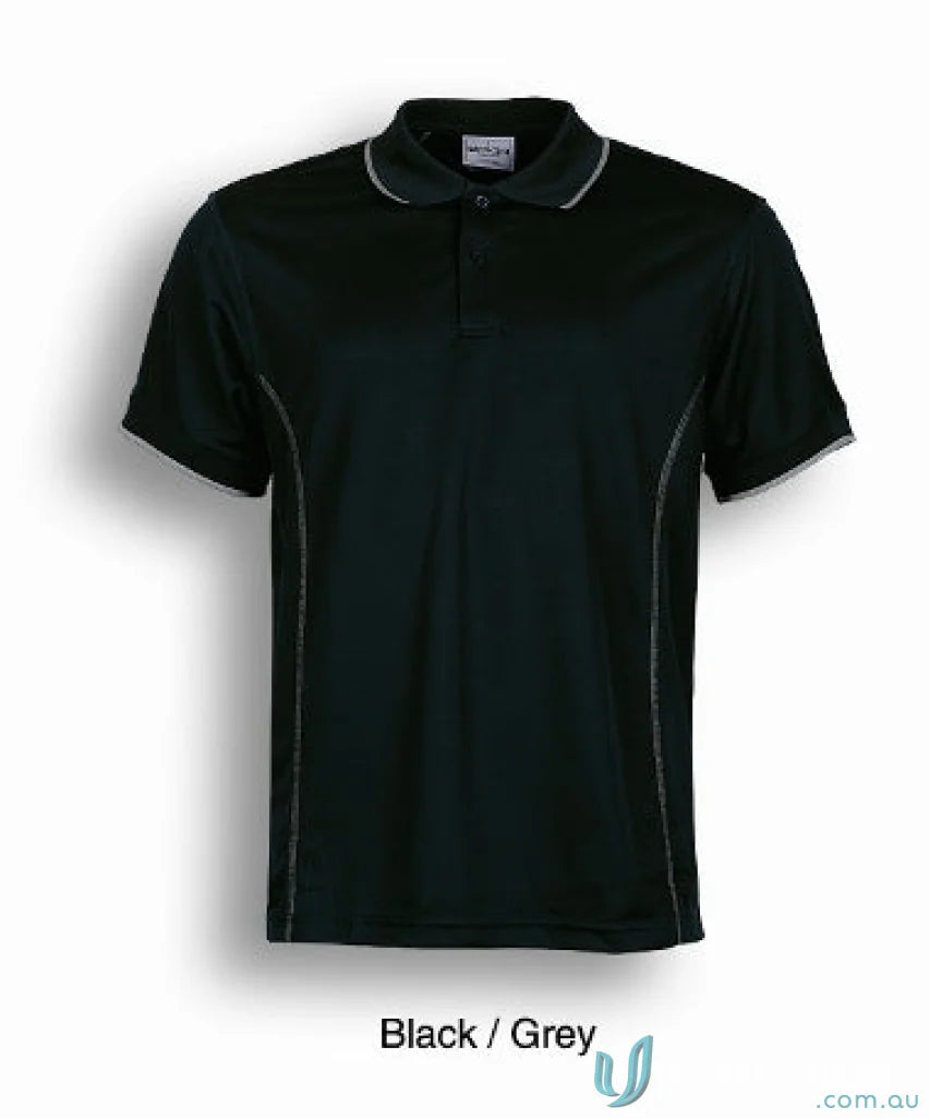 Bocini CP0910 Stitch Polo in Black/Grey