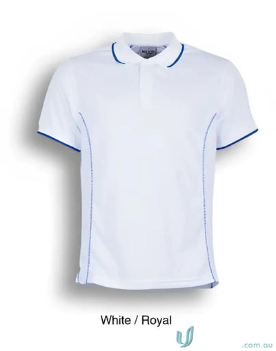 Bocini CP0910 Stitch Polo - Large Sizes in White/Royal