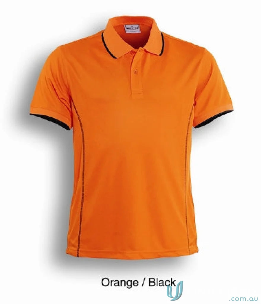 Bocini CP0910 Stitch Polo in Orange/Black