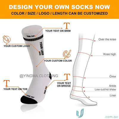 Custom sports socks with customizable design options for your unique style