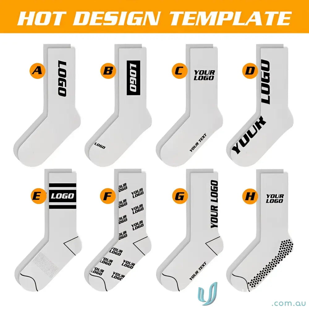 Design template for custom sports socks to create your own sports socks style