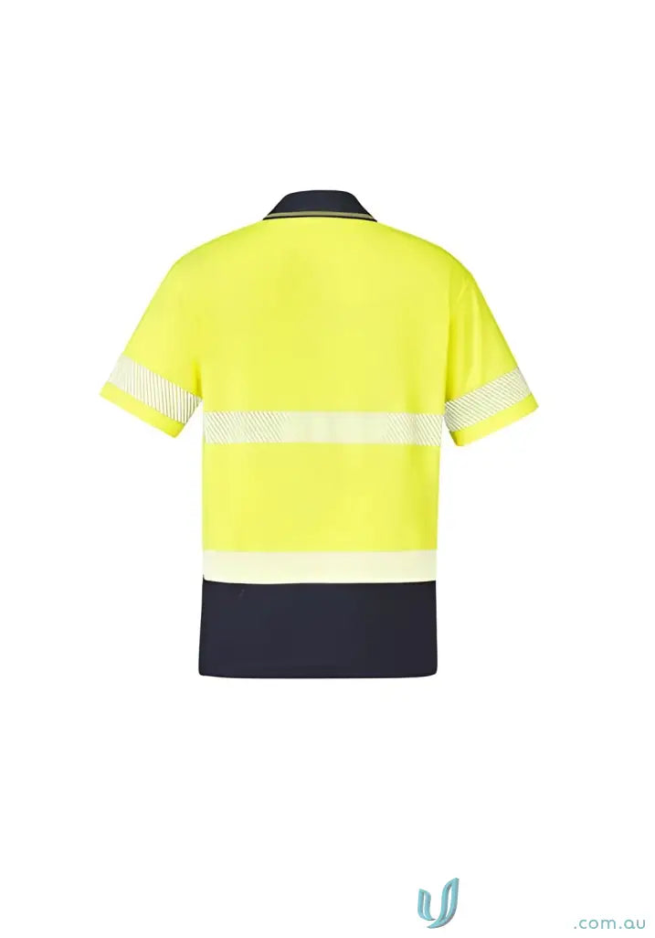 High visibility short sleeve polo shirt with segmented tape for safety Zh535 design