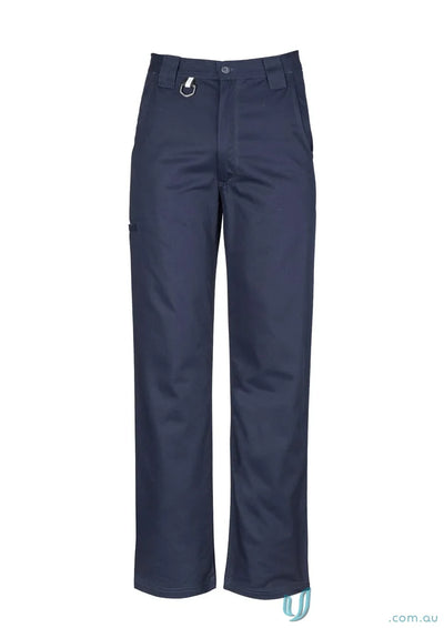 Navy blue Syzmik Mens Plain Utility Pants ZW002 with wide belt loops for work