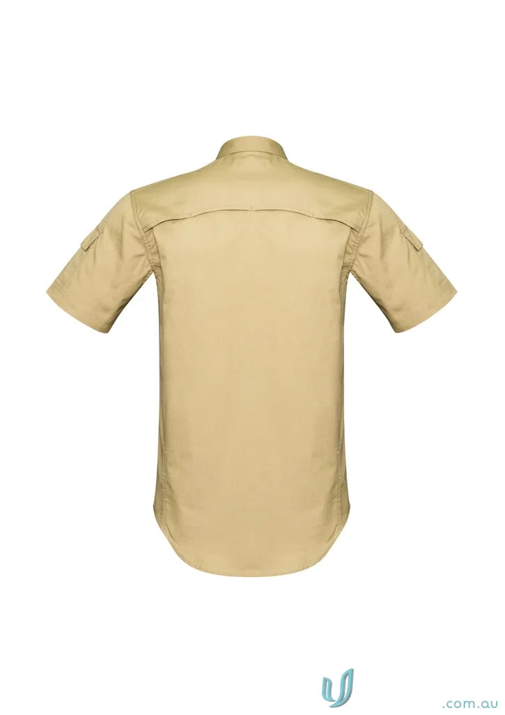 Syzmik Men’s Rugged Cooling Short Sleeve Shirt Zw405 in khaki color