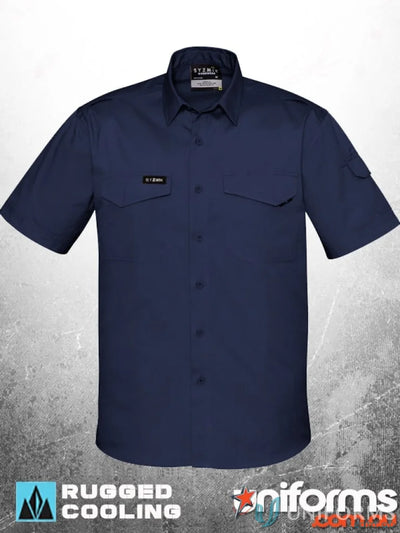 Navy blue Szymik men’s rugged cooling short-sleeved work shirt zw405