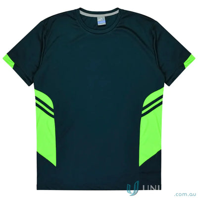Tasman Tee dark blue and green athletic fabric T-shirt for uniforms or workwear