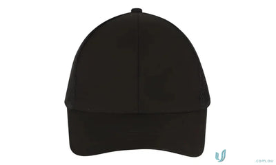 Black baseball cap from high range stock Trucker Cap With Mesh Back with wide inch stock
