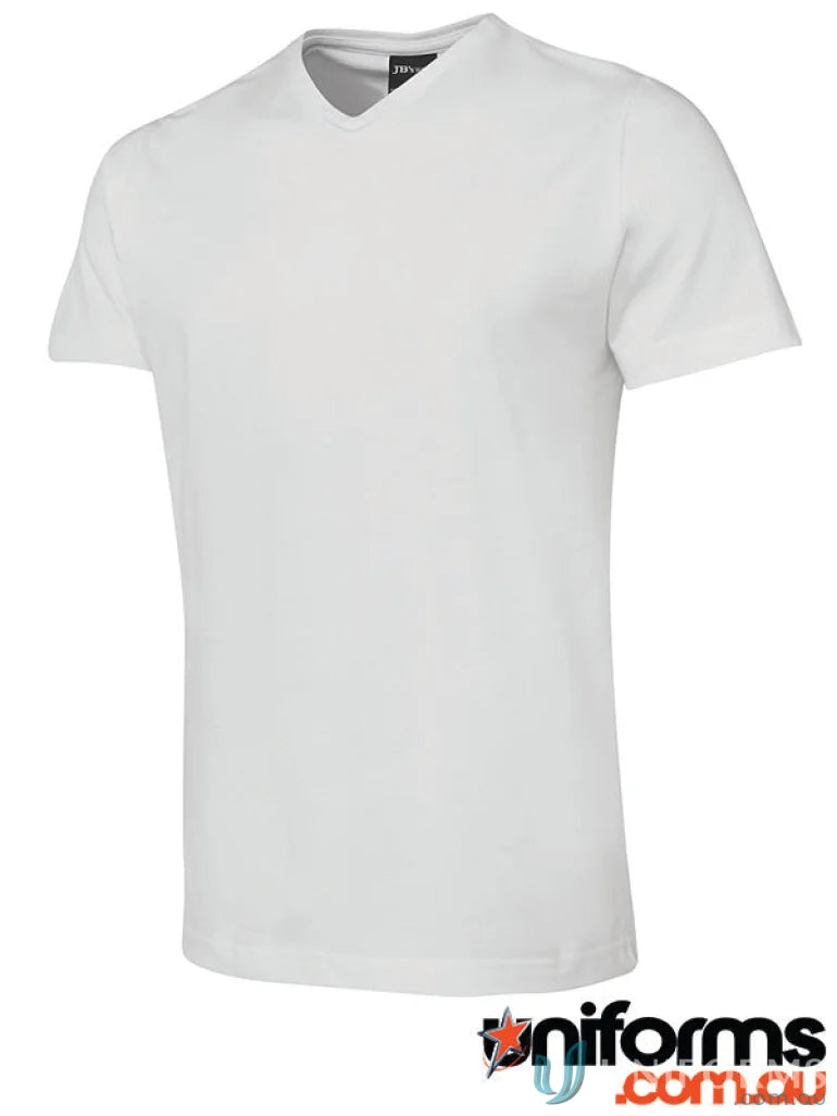 White V-neck T-shirt from 1vt jbs wear in ring-spun jersey knit 190gsm fabric