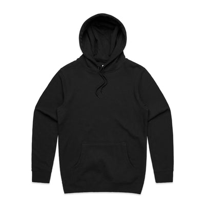 Black hooded sweatshirt.