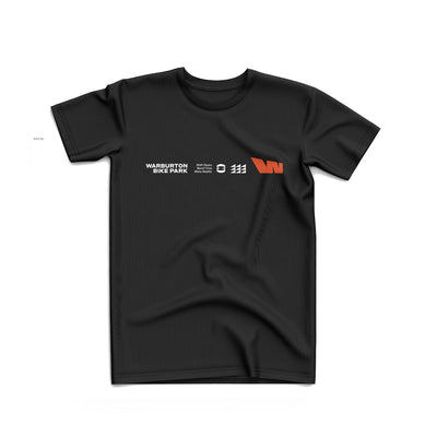 Black t-shirt with graphic.